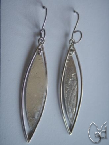 Silver Roll-Printed Drop Earrings  -  E40