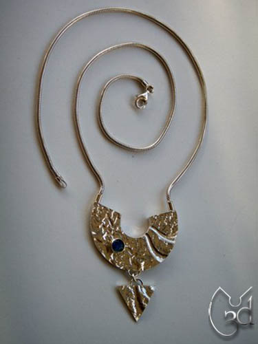 Silver & Opal Solar Necklace - N43