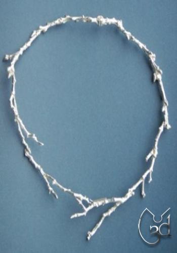 Silver [Hinged] Twig Necklace - N44