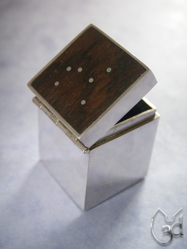 Silver & Rosewood Hinged Box - S62